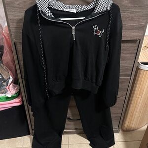 Black Hoodie and Pants Set size S